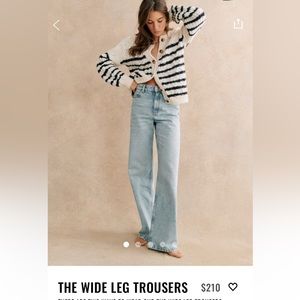 Sézane Wide leg trousers / light wash jeans size 36